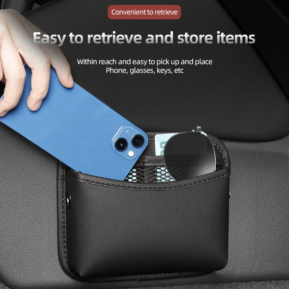 Universal Car Seat Organizer, Mesh Storage Net Pocket with Phone Holder & Leather Side Back Seat Sundries Pouch Auto Accessories
Universal Car Seat Organizer, Mesh Storage Net Pocket with Phone Holder & Leather Side Back Seat Sundries Pouch Auto Accessories