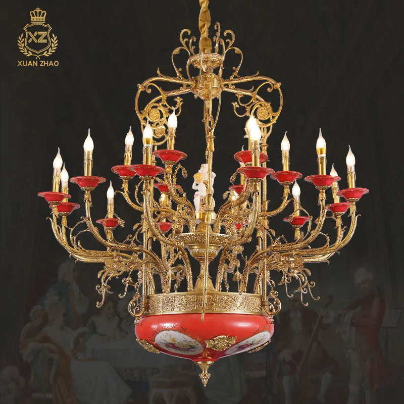 High-End French All-Copper Ceramic Chandeliers Duplex Building Luxury Villa Living Room Dining Room European Palace Lamps
High-End French All-Copper Ceramic Chandeliers Duplex Building Luxury Villa Living Room Dining Room European Palace Lamps