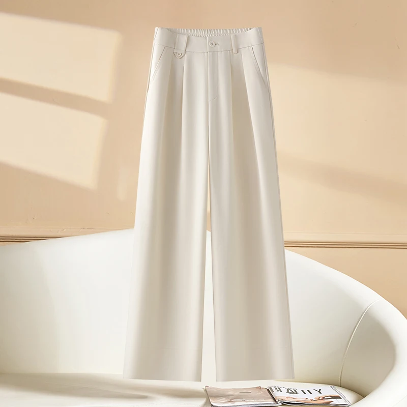 Wide leg casual pants for women high waisted 2025 spring new style loose and slimming street hanging design large leg pants
Wide leg casual pants for women high waisted 2025 spring new style loose and slimming street hanging design large leg pants
