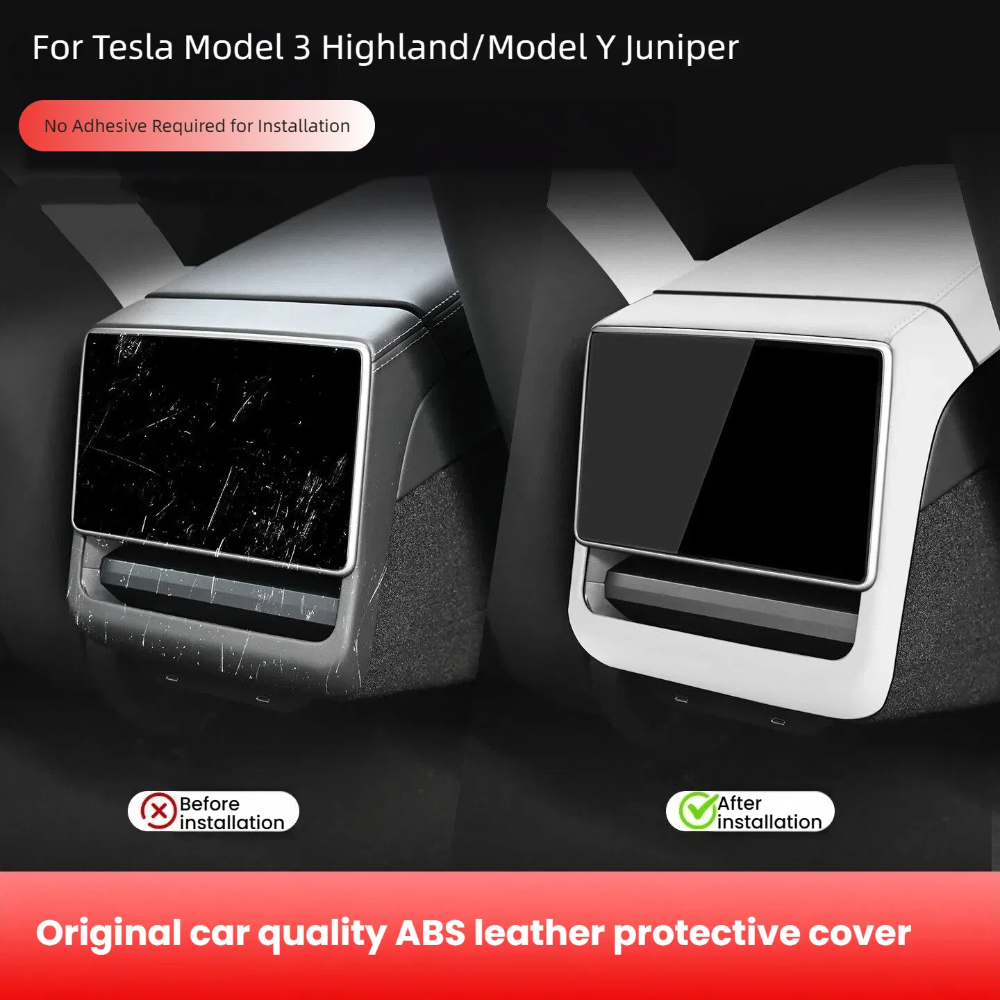 For Tesla Model Y Juniper/Model 3 2025 Rear Screen Frame Trim Leather Anti-Scratch Armrest Box Cover Auto Interior Accessories
For Tesla Model Y Juniper/Model 3 2025 Rear Screen Frame Trim Leather Anti-Scratch Armrest Box Cover Auto Interior Accessories