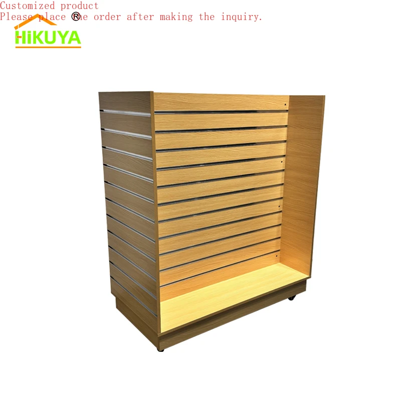 Custom.HIKUYA Factory Wholesale Slatwall Display Stand Wood Retail Display Table for Jewelry Clothes Store
Custom.HIKUYA Factory Wholesale Slatwall Display Stand Wood Retail Display Table for Jewelry Clothes Store