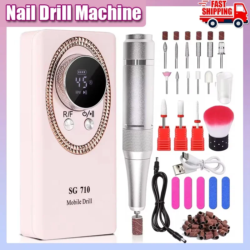 Professional 45000RPM Electric Portable Nail Drill Machine Rechargeable Low Noise Nail Sander File for Manicure Salon Tool
Professional 45000RPM Electric Portable Nail Drill Machine Rechargeable Low Noise Nail Sander File for Manicure Salon Tool