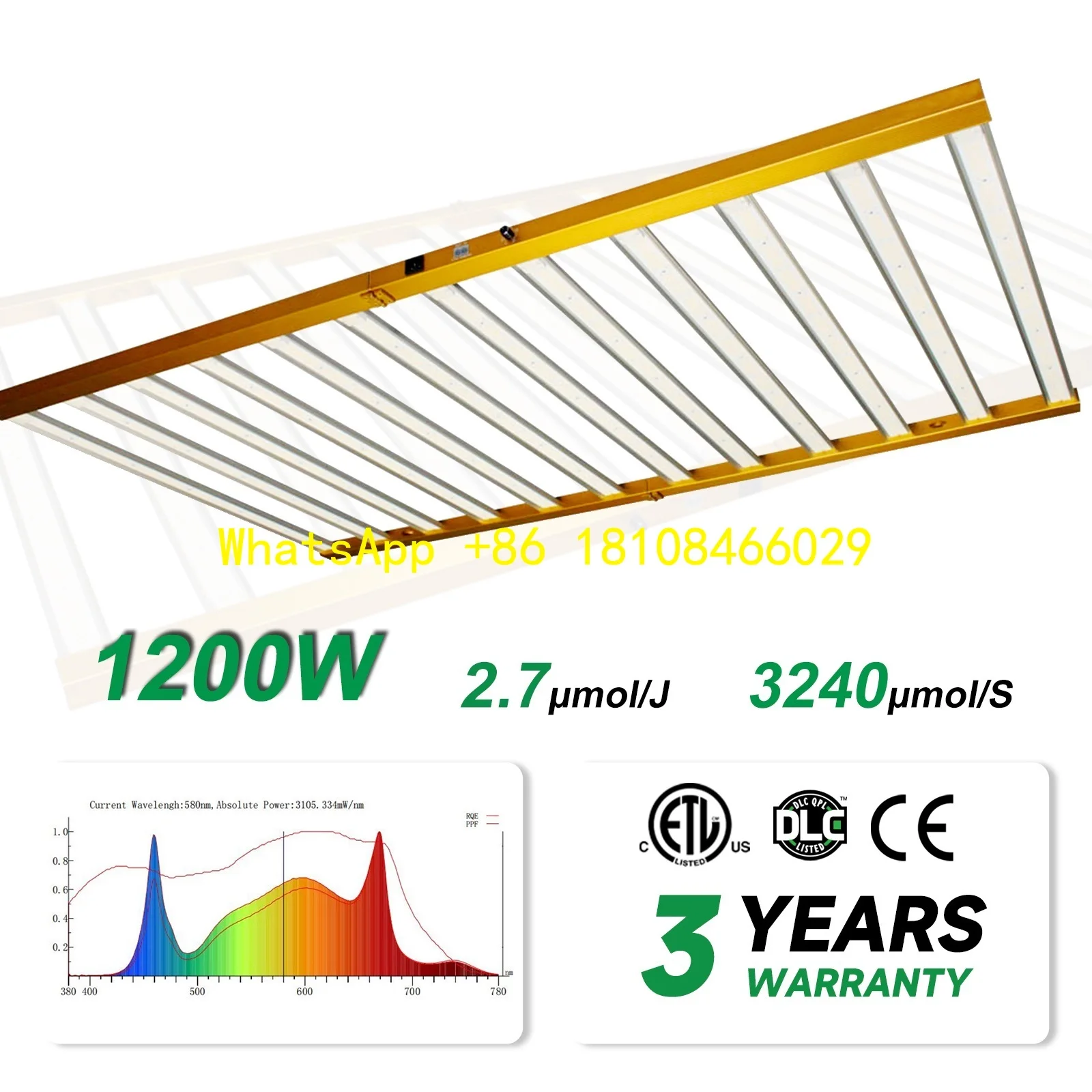 LM281B LM301H Built-in CE Driver for Indoor Greenhouse 1200W Full Spectrum 12-Bar LED Grow Light Foldable Aluminum for Samsung
LM281B LM301H Built-in CE Driver for Indoor Greenhouse 1200W Full Spectrum 12-Bar LED Grow Light Foldable Aluminum for Samsung