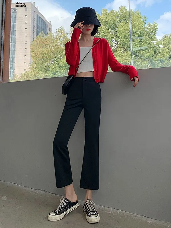 High Waist Flared Casual Pants Women's Spring Summer Fashion Brand Buttoned Korean Style Pocket Detail Other Material
High Waist Flared Casual Pants Women's Spring Summer Fashion Brand Buttoned Korean Style Pocket Detail Other Material