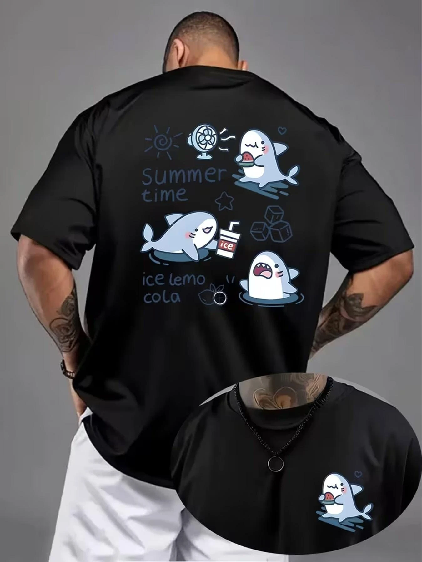 High-quality Men's Summer New Thick Pure Cotton T-shirt, with Printed Design, Stylish, Breathable, and Sweat-absorbing
High-quality Men's Summer New Thick Pure Cotton T-shirt, with Printed Design, Stylish, Breathable, and Sweat-absorbing