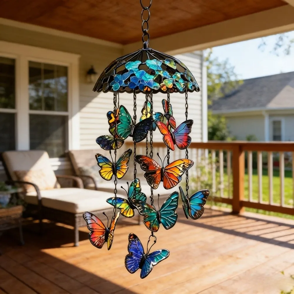 Creative Butterfly Wind Chimes 2D Flat Exquisite Garden Pendant Retro Advanced Texture Home Decoration Crafts Garden Wall Decor
Creative Butterfly Wind Chimes 2D Flat Exquisite Garden Pendant Retro Advanced Texture Home Decoration Crafts Garden Wall Decor