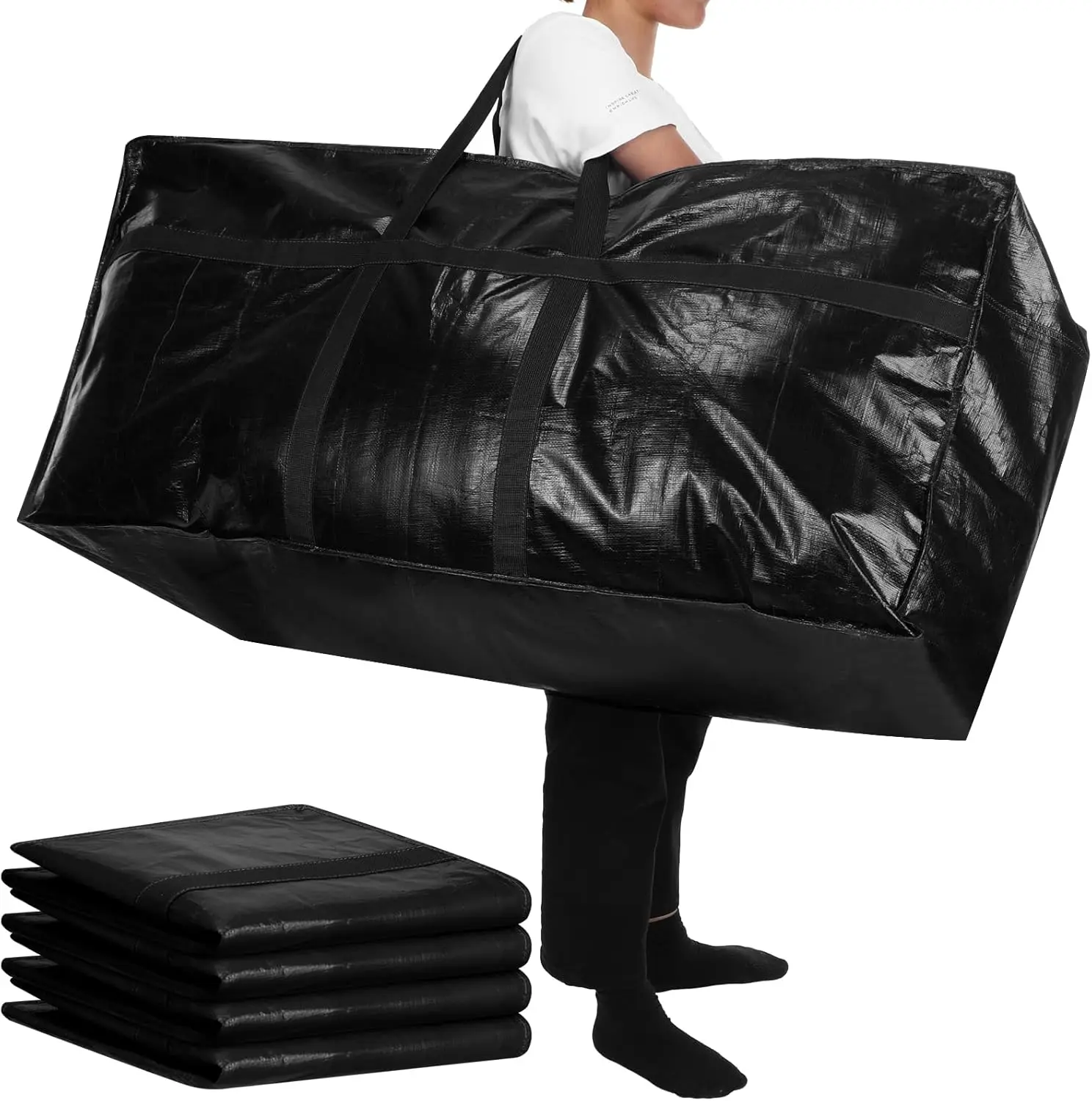 4 Pack 57 Gallon Extra Large Moving Bags Heavy Duty Storage with Zipper Foldable for Travel Clothes Duffle Blanket
4 Pack 57 Gallon Extra Large Moving Bags Heavy Duty Storage with Zipper Foldable for Travel Clothes Duffle Blanket