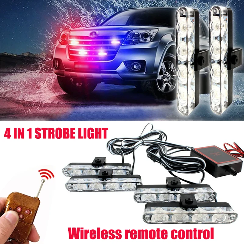 Lumières stroboscopiques d'urgence 4 en 1, 12V, avec télécommande sans fil, lumière de calandre Flash pour voitures, camion, Van
Lumières stroboscopiques d'urgence 4 en 1, 12V, avec télécommande sans fil, lumière de calandre Flash pour voitures, camion, Van
