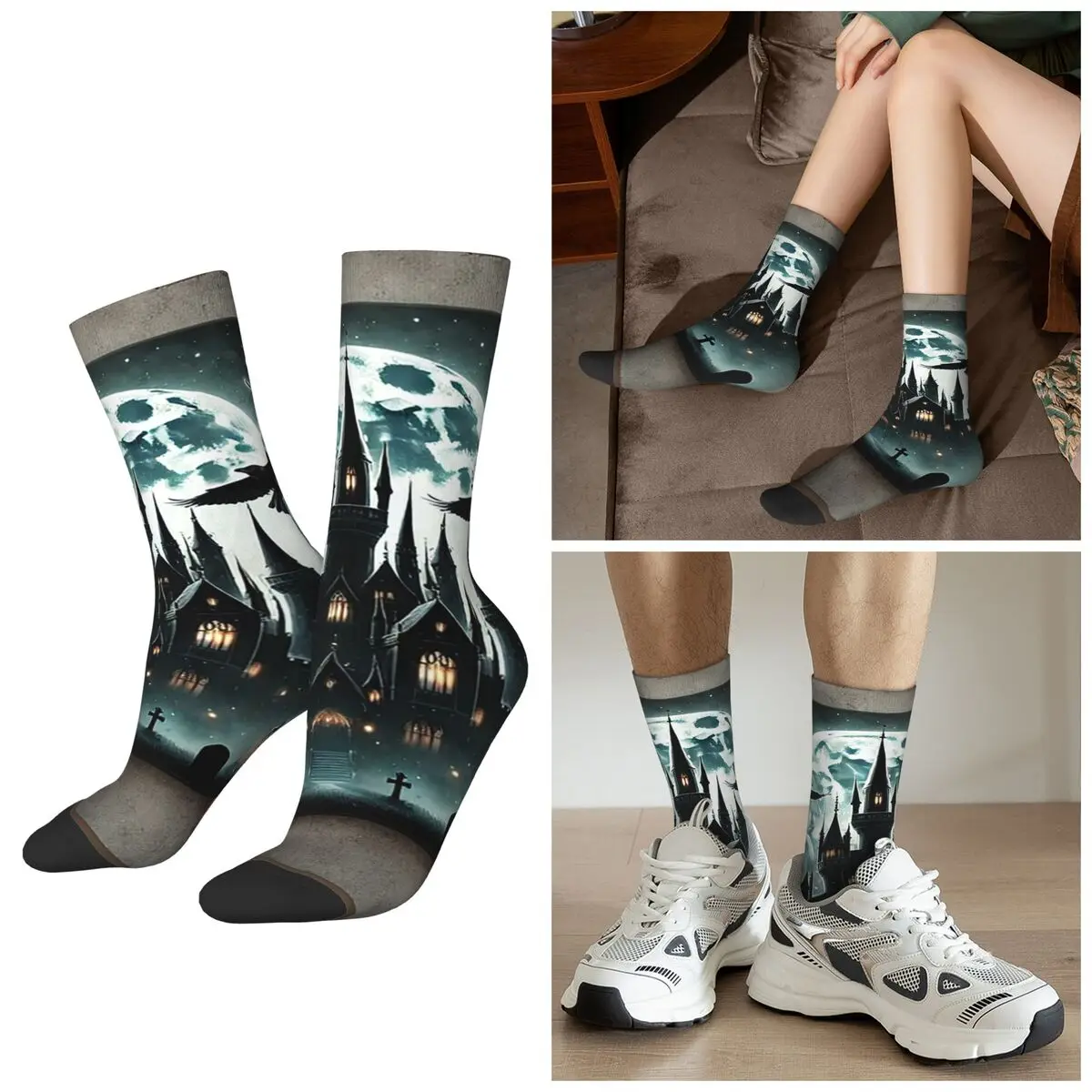All Seasons Dark Crow Gloomy Castle Retro Socks Harajuku Crew Socks Super Soft Stockings for Men Women Valentine's Day Gifts
All Seasons Dark Crow Gloomy Castle Retro Socks Harajuku Crew Socks Super Soft Stockings for Men Women Valentine's Day Gifts