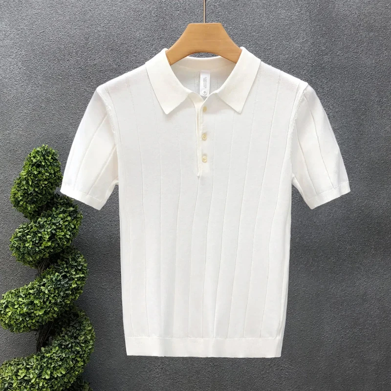 Casual Versatile Breathable Polo Shirt for Men in Summer Business Without Ironing Slim T-shirt New Solid Color Striped Lapel
Casual Versatile Breathable Polo Shirt for Men in Summer Business Without Ironing Slim T-shirt New Solid Color Striped Lapel
