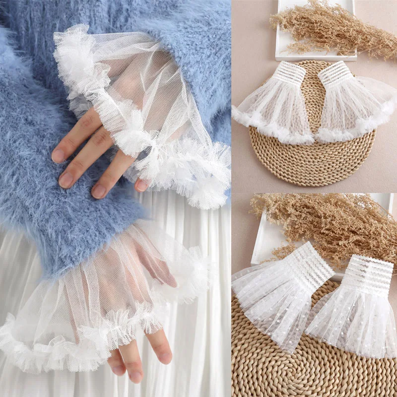 2023 New Detachable Cuffs Pearl Lace Mesh Fake Flared Sleeves Women Pleated Flare Sleeve Ruffles Wristband Decorative Accessory
2023 New Detachable Cuffs Pearl Lace Mesh Fake Flared Sleeves Women Pleated Flare Sleeve Ruffles Wristband Decorative Accessory