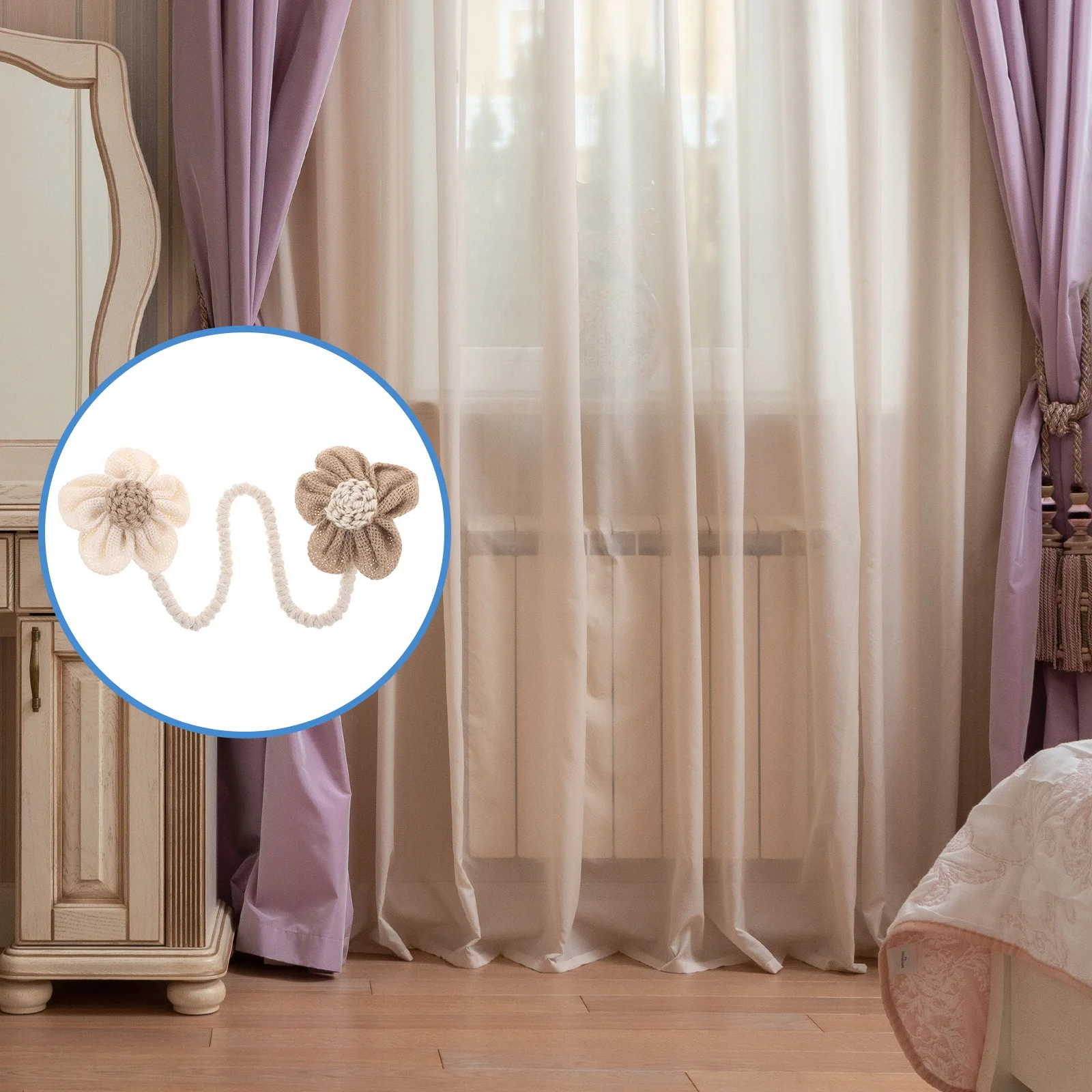 2Pcs Adjustable Flower Curtain Tiebacks Boho Style Rustic Jute Rope Holdbacks for Sheer Drapes Home Decor Curtain Tiebacks
2Pcs Adjustable Flower Curtain Tiebacks Boho Style Rustic Jute Rope Holdbacks for Sheer Drapes Home Decor Curtain Tiebacks