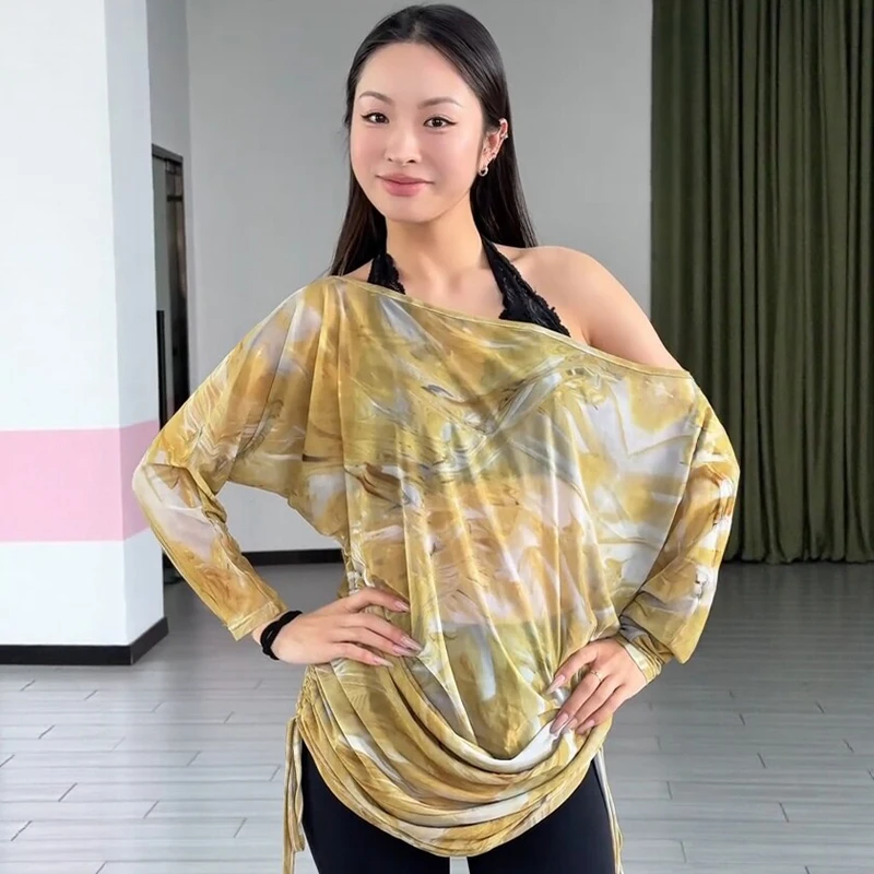 Female Sloping Shoulder Modern Dancing Top Adults Women Latin Dance Training Tops Women Long Sleeves Ballroom Dance Wear SL15114
Female Sloping Shoulder Modern Dancing Top Adults Women Latin Dance Training Tops Women Long Sleeves Ballroom Dance Wear SL15114
