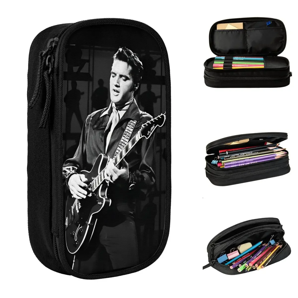 Cute Singer E-Elvis P-Presleys Pencil Case Pencil Pouch Pen Box for Girl Boy Large Storage Bag Students School Gift Stationery
Cute Singer E-Elvis P-Presleys Pencil Case Pencil Pouch Pen Box for Girl Boy Large Storage Bag Students School Gift Stationery