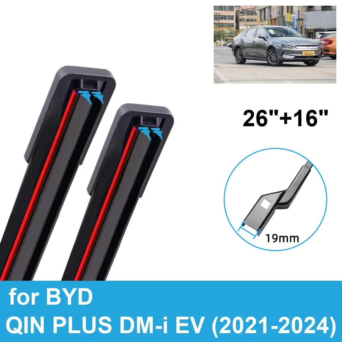 Car Wiper for BYD QIN PLUS DM-i EV 2021-2024 26" + 16" Front Rear Wiper Blades Brushes Cutter Accessories 2021 2022 2023 2024
Car Wiper for BYD QIN PLUS DM-i EV 2021-2024 26" + 16" Front Rear Wiper Blades Brushes Cutter Accessories 2021 2022 2023 2024