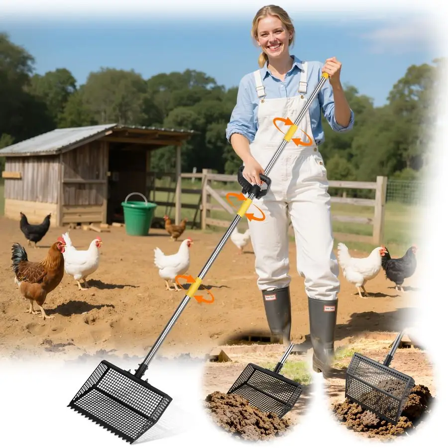 2in1 Chicken Poop Scooper amp Rake,12 Heavy Duty Litter Scooper Sand Sifting Shovel for Chicken Coop amp Pet Waste Cleaning, Adj
2in1 Chicken Poop Scooper amp Rake,12 Heavy Duty Litter Scooper Sand Sifting Shovel for Chicken Coop amp Pet Waste Cleaning, Adj