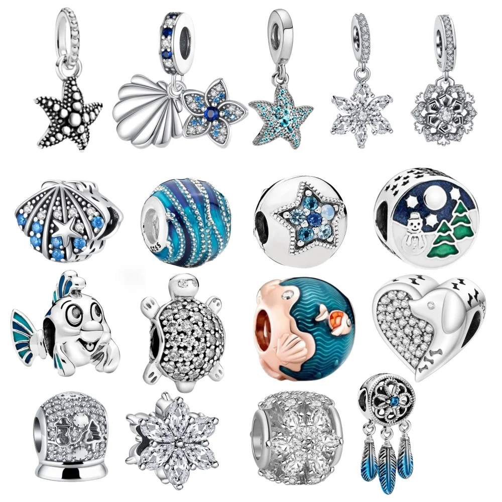 Серебряные шармы для оригинальных браслетов-бэнглов, серия Ocean, бусины, женские браслеты DIY, ювелирные украшения, подарки, модные подвески, аксессуары
Серебряные шармы для оригинальных браслетов-бэнглов, серия Ocean, бусины, женские браслеты DIY, ювелирные украшения, подарки, модные подвески, аксессуары