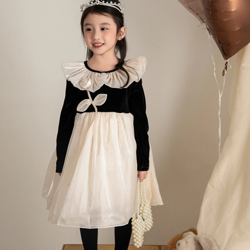 Baby Girl Gold Velvet Dress Elegant Pink Black Lace Splicing Princess Kids Clothes Children's Christmas Birthday Party Dresses
Baby Girl Gold Velvet Dress Elegant Pink Black Lace Splicing Princess Kids Clothes Children's Christmas Birthday Party Dresses