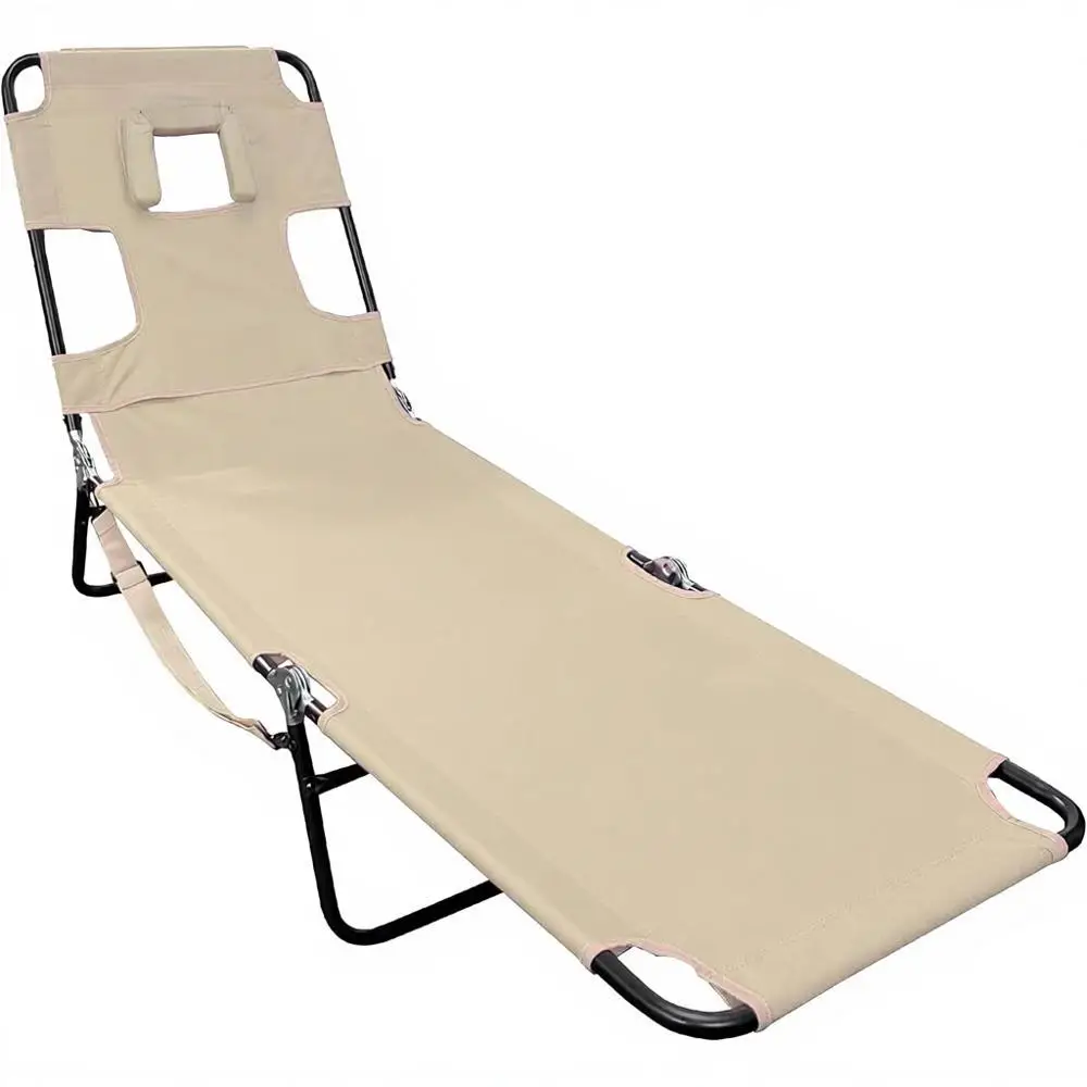 Tanning Lounge Chair with Armrests and Adjustable Backrest - Polyester, 2 Legs Support, Ideal for Beach or Home, Reading and Tan
Tanning Lounge Chair with Armrests and Adjustable Backrest - Polyester, 2 Legs Support, Ideal for Beach or Home, Reading and Tan