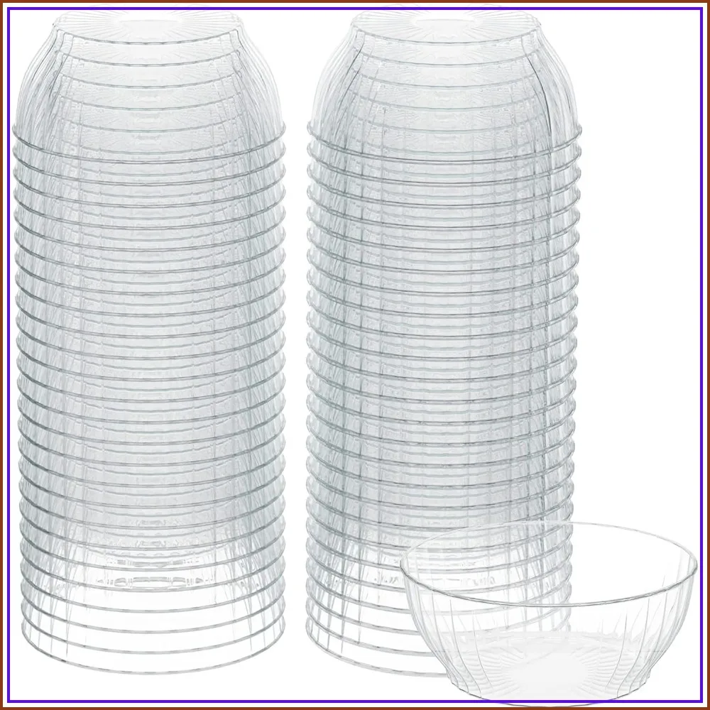 6 oz Clear Plastic Bowls - 50 Pack Disposable Heavy Duty Dessert Bowls for Ice Cream, Salsa, Parties
6 oz Clear Plastic Bowls - 50 Pack Disposable Heavy Duty Dessert Bowls for Ice Cream, Salsa, Parties
