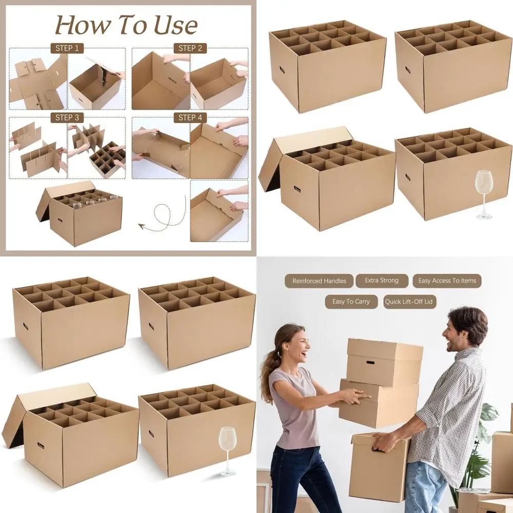 Набор из 4 коробок для переноски винных бокалов с ручкой, кухонный набор, можно мыть в посудомоечной машине, коричневый (20 x 15 x 12 дюймов)
Набор из 4 коробок для переноски винных бокалов с ручкой, кухонный набор, можно мыть в посудомоечной машине, коричневый (20 x 15 x 12 дюймов)