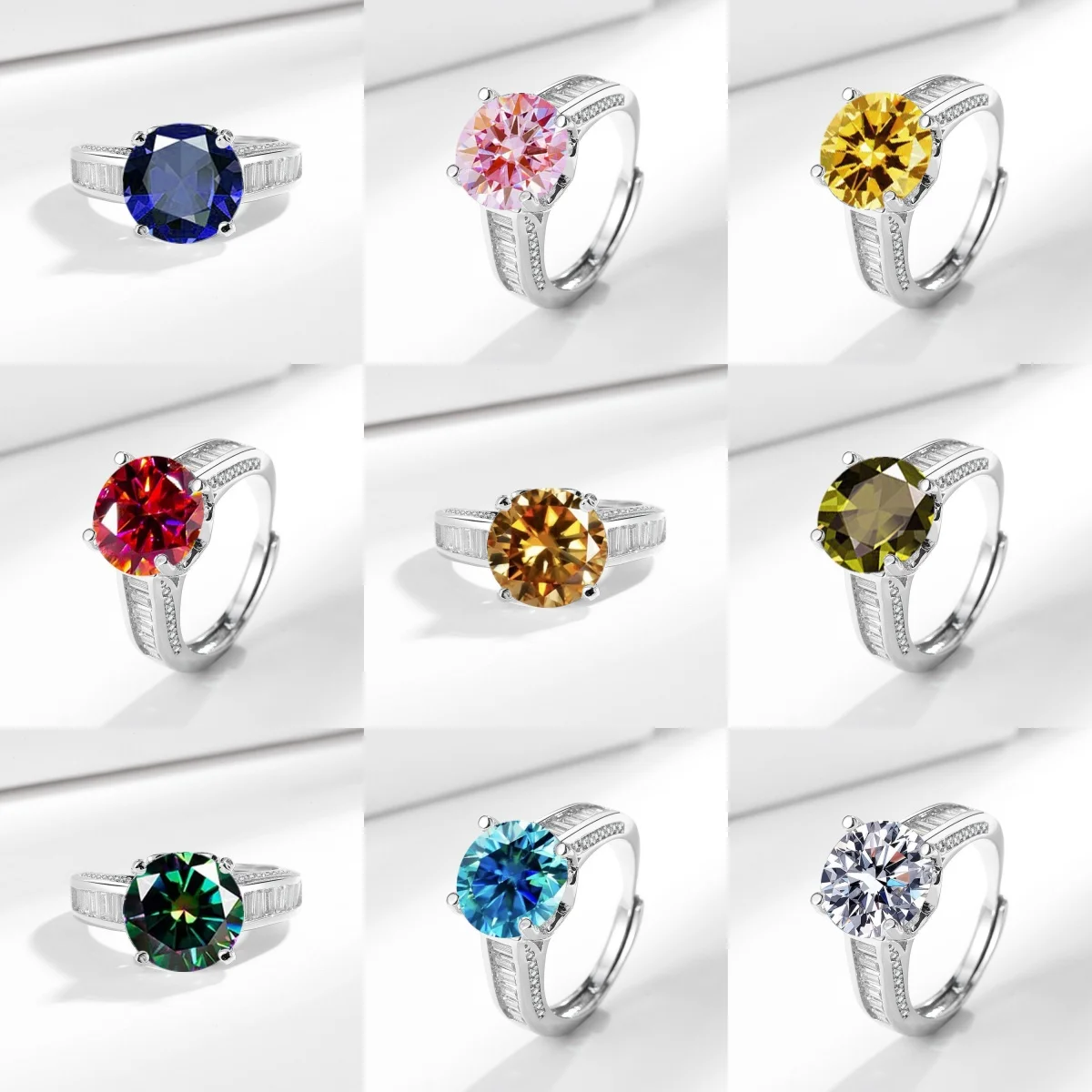 Light luxury 925 sterling silver hot sales rising steadily five carat diamond ring women's European and American open ring
Light luxury 925 sterling silver hot sales rising steadily five carat diamond ring women's European and American open ring