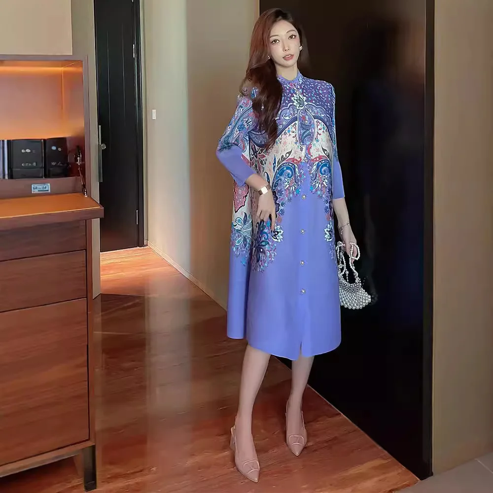 Top quality ISSEYS MIYAKES plus size dresses printed models summer women's pleated casual fashion
Top quality ISSEYS MIYAKES plus size dresses printed models summer women's pleated casual fashion