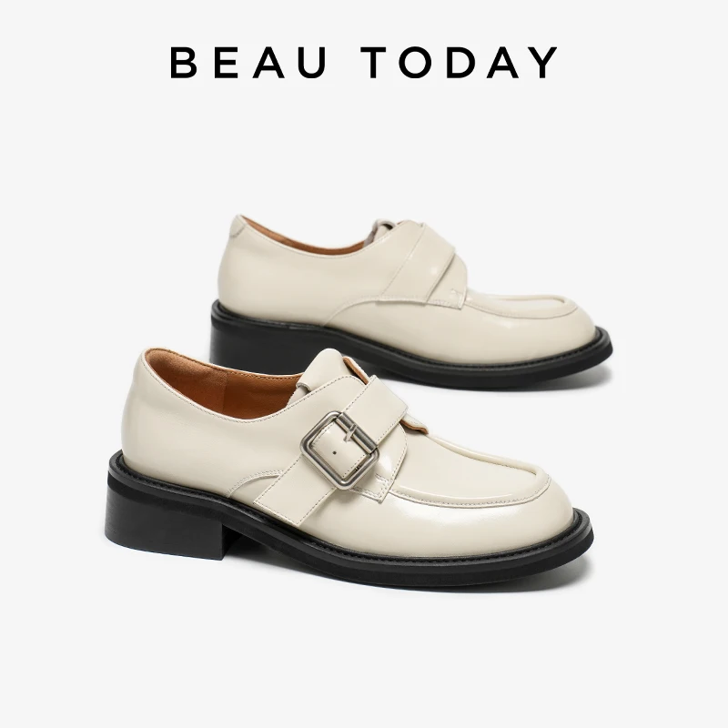 BEAUTODAY Monk Shoes Women Cow Leather Round Toe Mid Heels Metal Buckle Flats Summer Females Leisure Loafers Handmade 27981
BEAUTODAY Monk Shoes Women Cow Leather Round Toe Mid Heels Metal Buckle Flats Summer Females Leisure Loafers Handmade 27981