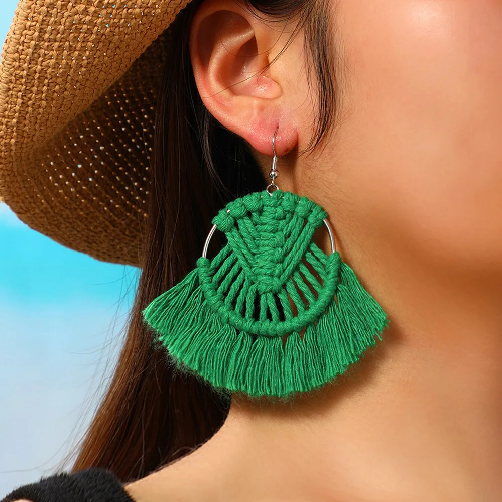 SHXI2025 Eco-Friendly Bohemian Festival Macrame Tassel Drop Earrings 925 Sterling Silver Adjustable Tribal Statement Jewelry
SHXI2025 Eco-Friendly Bohemian Festival Macrame Tassel Drop Earrings 925 Sterling Silver Adjustable Tribal Statement Jewelry