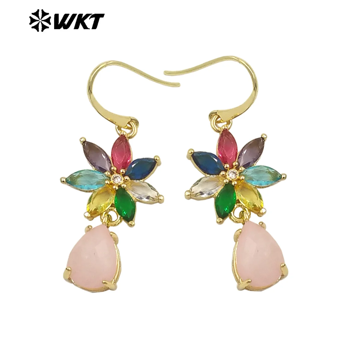 WT-ME108 Beautiful Unique Flower Cubic Zircon With Drop Shape Natural Gemstone Hook Earring Women Jewelry Accessories
WT-ME108 Beautiful Unique Flower Cubic Zircon With Drop Shape Natural Gemstone Hook Earring Women Jewelry Accessories