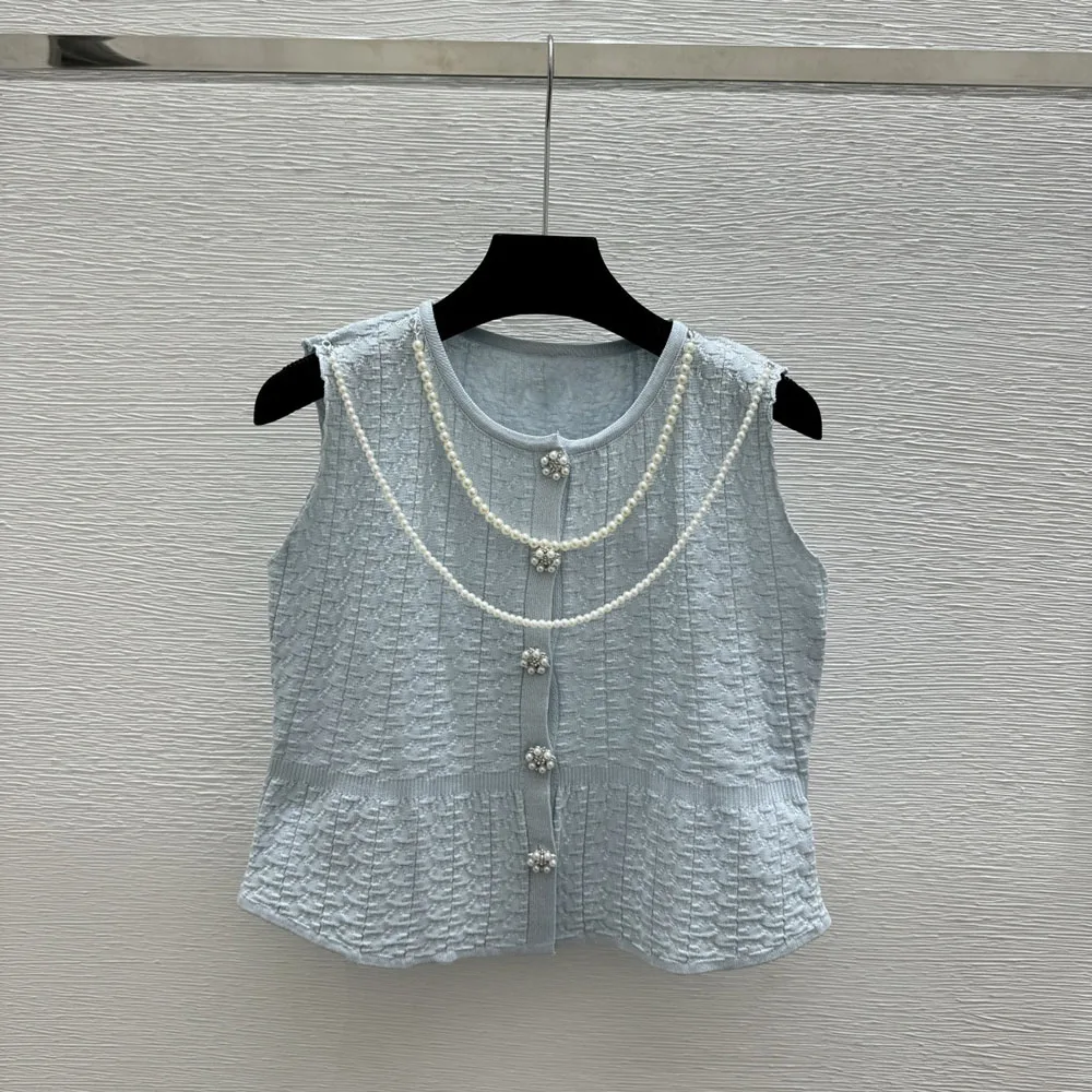 High-quality 2026 new style elegant and fashionable sleeveless women's top, with pearl decorations xy264154145
High-quality 2026 new style elegant and fashionable sleeveless women's top, with pearl decorations xy264154145