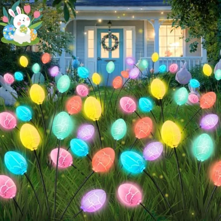 Upgraded Solar Easter Egg Lights Outdoor, Colorful Swaying Firefly Lights with 2 Lighting Modes, Waterproof Solar Pathway Light
Upgraded Solar Easter Egg Lights Outdoor, Colorful Swaying Firefly Lights with 2 Lighting Modes, Waterproof Solar Pathway Light
