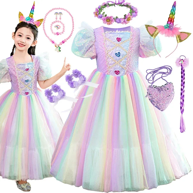 Purple Unicorn Dress For Girls Halloween Rainbow Princess Costume Child Birthday Cartoon Theme Party Carnivl Fantasy Outfits
Purple Unicorn Dress For Girls Halloween Rainbow Princess Costume Child Birthday Cartoon Theme Party Carnivl Fantasy Outfits