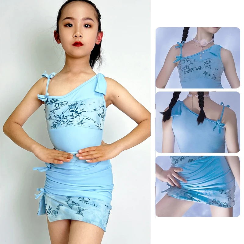 Latin Dance Training Clothes Blue Sleeveless Summer Dance Suit For Girl Printed Bodycon Skirts Sets Rumba Practice Wear AMY1872
Latin Dance Training Clothes Blue Sleeveless Summer Dance Suit For Girl Printed Bodycon Skirts Sets Rumba Practice Wear AMY1872