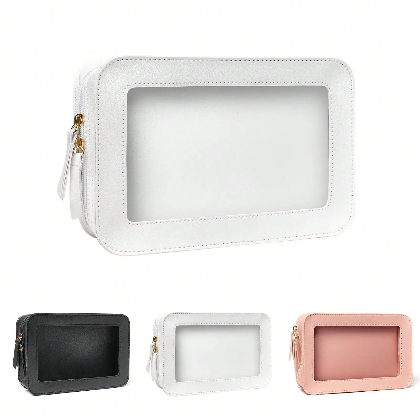 1pc Medium Transparent Makeup Bag, Available In Pink, White, Black, Waterproof, Can Hold Lipsticks, Travel Essential, Gift For Women, Christmas Gift
1pc Medium Transparent Makeup Bag, Available In Pink, White, Black, Waterproof, Can Hold Lipsticks, Travel Essential, Gift For Women, Christmas Gift