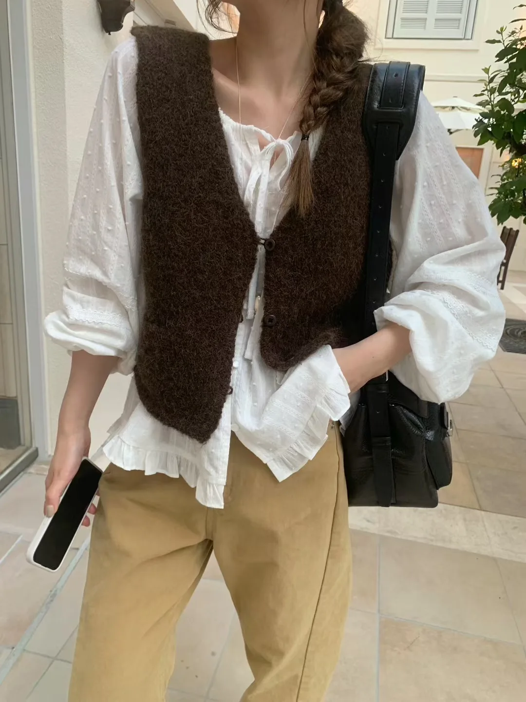Floral Embroidery Ruffle irt Women's Loose Tie Sweet Anti-Aging Plu Vest Jaet Set Korean Sle Long Sve V-Ne Cardigan
Floral Embroidery Ruffle irt Women's Loose Tie Sweet Anti-Aging Plu Vest Jaet Set Korean Sle Long Sve V-Ne Cardigan