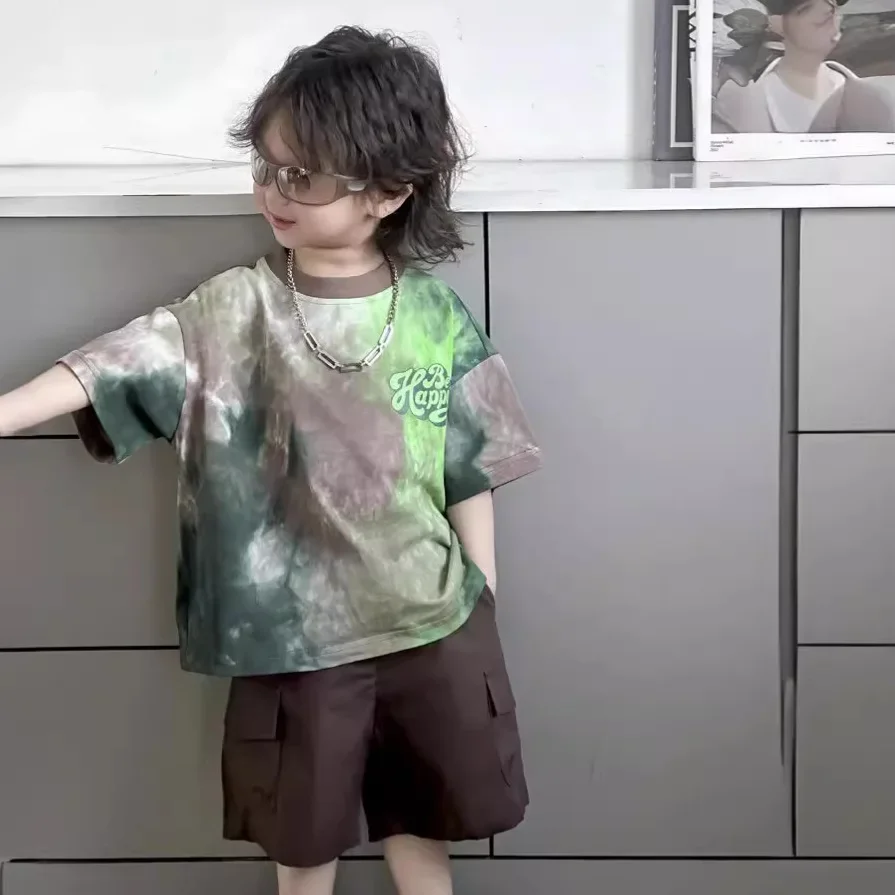 Children Clothing T-shirt New Fashion Boys Tie Dye Color Short Sleeve Summer Korean Style All Cmatch Printed Short Sleeve Top
Children Clothing T-shirt New Fashion Boys Tie Dye Color Short Sleeve Summer Korean Style All Cmatch Printed Short Sleeve Top