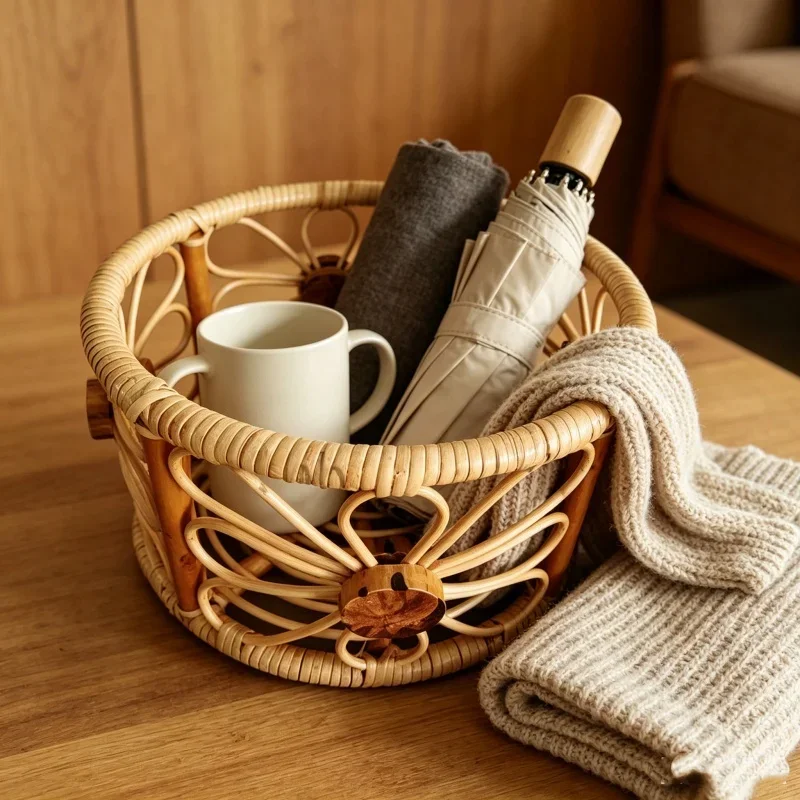 Handwoven Rattan Storage Basket Multipurpose Organizer for Kitchen Sundries Clothing Toys Snacks Desktop Items Home Organization
Handwoven Rattan Storage Basket Multipurpose Organizer for Kitchen Sundries Clothing Toys Snacks Desktop Items Home Organization