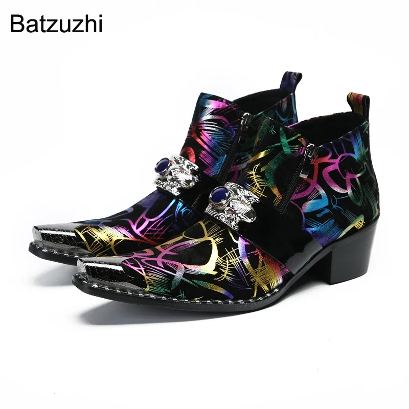 Batzuzhi 6.5cm Heels High Fashion Genuine Leather Boots Men Iron Toe Zip Color Luxury Party and Wedding Boots Men, 37-46!
Batzuzhi 6.5cm Heels High Fashion Genuine Leather Boots Men Iron Toe Zip Color Luxury Party and Wedding Boots Men, 37-46!