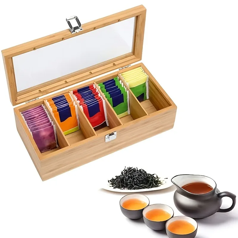 1pcs Wooden Tea Bag Storage Box 5 Compartments with Acrylic Window Desktop Flip-Top Tea Bags Organizer Chinese Tea Accessories
1pcs Wooden Tea Bag Storage Box 5 Compartments with Acrylic Window Desktop Flip-Top Tea Bags Organizer Chinese Tea Accessories