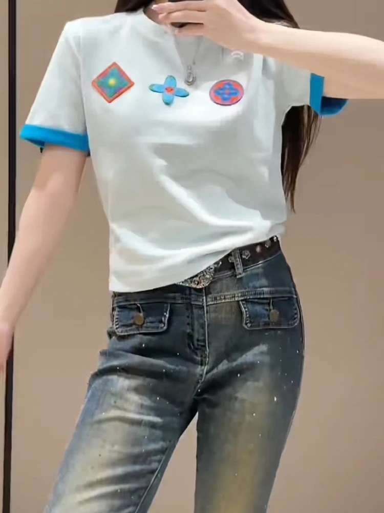 Printed short sleeved T-shirt for women in summer 2025 fashionable and versatile loose and casual slimming top
Printed short sleeved T-shirt for women in summer 2025 fashionable and versatile loose and casual slimming top