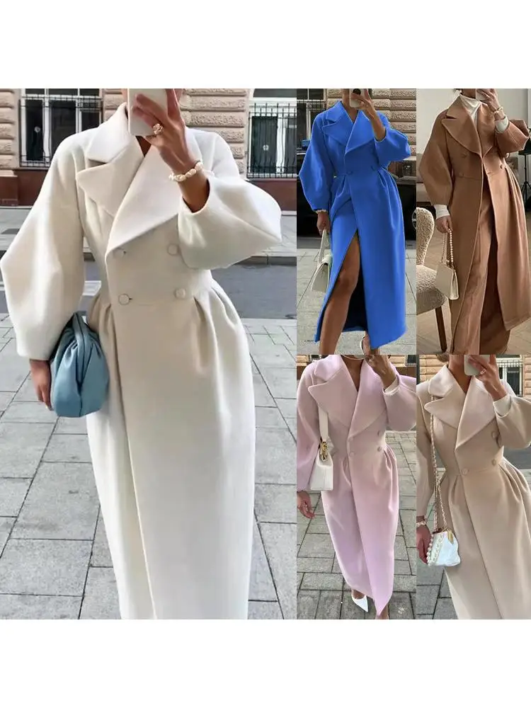 2024 New Retro Court Sle Lantern Sve Long Coat Women's Clothes Large Collar Woolen Outerwear Summer Season Long Sve
2024 New Retro Court Sle Lantern Sve Long Coat Women's Clothes Large Collar Woolen Outerwear Summer Season Long Sve