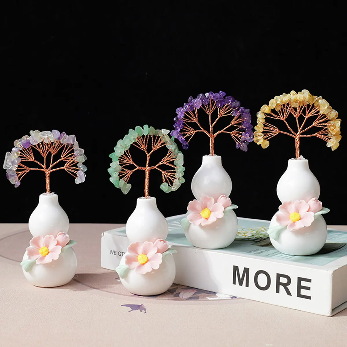 1PC Natural Crystal Gravel Money Tree Handmade Gourd Gemstone Bonsai Tree Home Decoration Crafts Ornament
1PC Natural Crystal Gravel Money Tree Handmade Gourd Gemstone Bonsai Tree Home Decoration Crafts Ornament