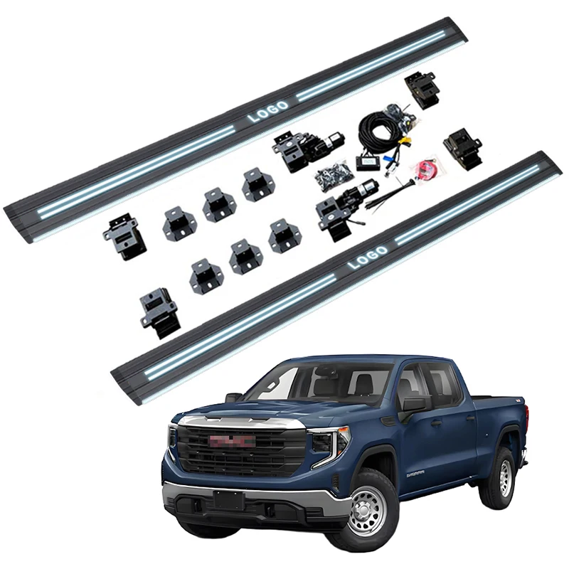 Customized Logo Aluminum Automatic Electric Power Side Step Running Board Dual Lights for GMC SIERRA Pickup Truck 2020-2025
Customized Logo Aluminum Automatic Electric Power Side Step Running Board Dual Lights for GMC SIERRA Pickup Truck 2020-2025