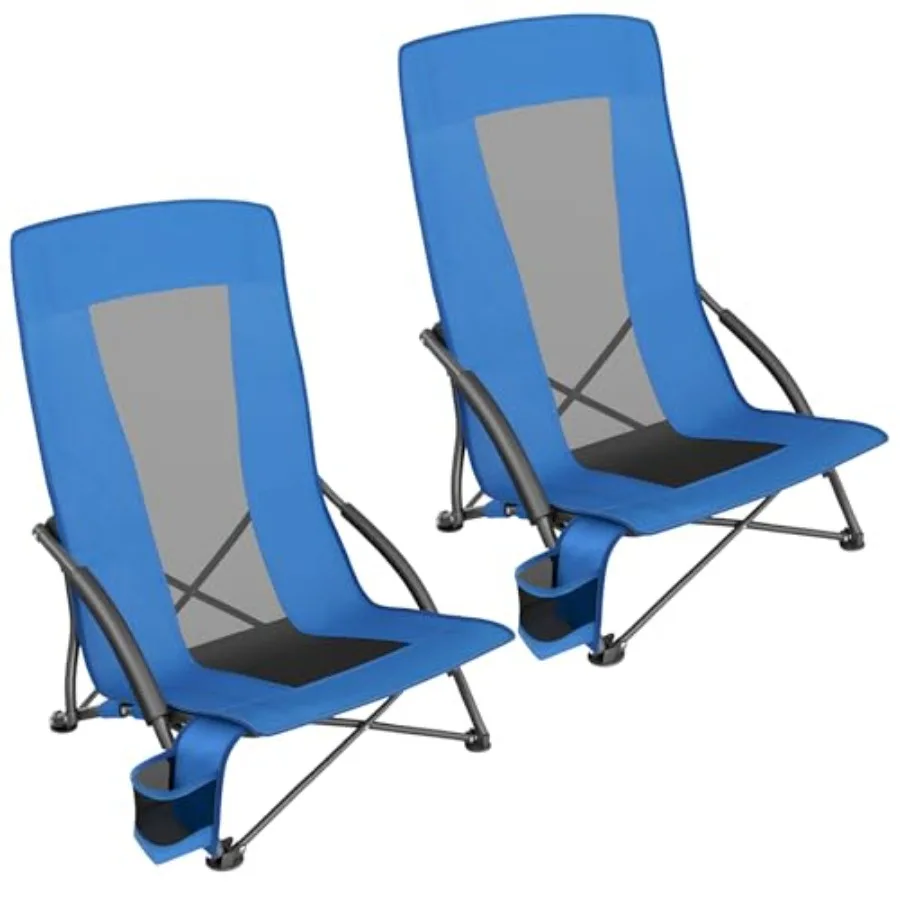 Portable beach chairs for adults: blue, high-back, cup holder, lightweight heavy-duty design, 330 lb capacity each
Portable beach chairs for adults: blue, high-back, cup holder, lightweight heavy-duty design, 330 lb capacity each
