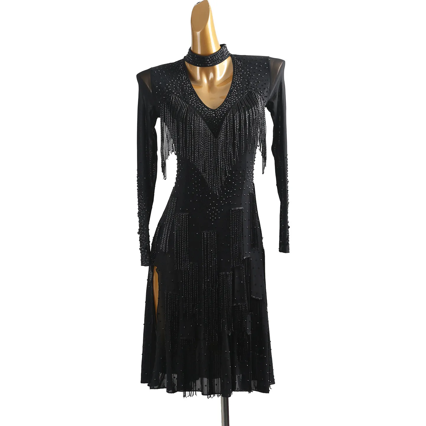 2026 Adults Latin Dance Black Tassels V-neck Dress Competition Performance Dress For Women Chacha Samba Clothes Wear DQL12823
2026 Adults Latin Dance Black Tassels V-neck Dress Competition Performance Dress For Women Chacha Samba Clothes Wear DQL12823