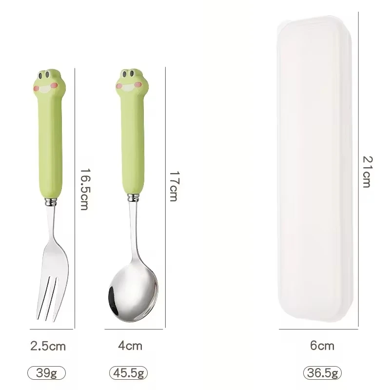 2PCS Animal-themed ceramic handles, stainless steel spoons and forks, dishwasher safe, suitable for children, durable and fun
2PCS Animal-themed ceramic handles, stainless steel spoons and forks, dishwasher safe, suitable for children, durable and fun