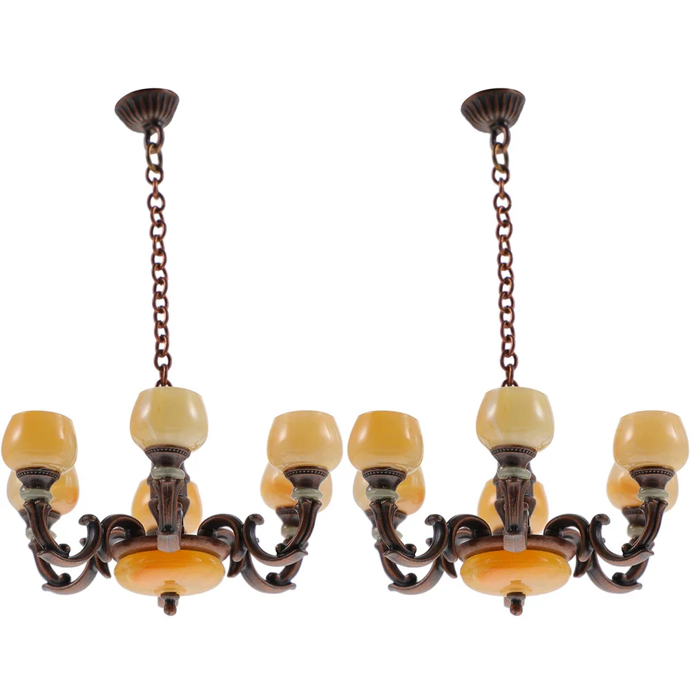 2 Pcs Dollhouse Chandelier Sand Table DIY Materials Mini Ceiling Lamp Model Metal Alloy
2 Pcs Dollhouse Chandelier Sand Table DIY Materials Mini Ceiling Lamp Model Metal Alloy