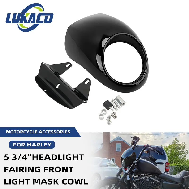 Motorcycle Gloss Black Headlight Fairing Cover ABS Plastic Windshield For Harley Dyna Street Bob Sportster XL 883 1200 1986-Up
Motorcycle Gloss Black Headlight Fairing Cover ABS Plastic Windshield For Harley Dyna Street Bob Sportster XL 883 1200 1986-Up