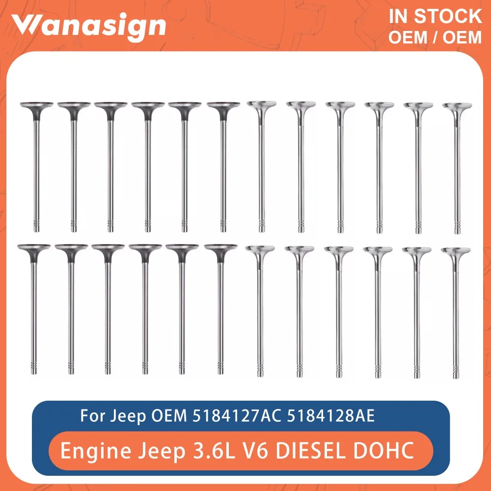 24PCS Engine Intake & Exhaust Valve Set Fit 3.6 L For Jeep Chrysler Dodge Grand Caravan Ram 3.6L V6 GAS DOHC 5184127AC 5184128AE
24PCS Engine Intake & Exhaust Valve Set Fit 3.6 L For Jeep Chrysler Dodge Grand Caravan Ram 3.6L V6 GAS DOHC 5184127AC 5184128AE